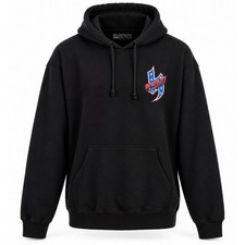 Hostility Clothing Mens Graphic Hoodie Black XL Stars Stripe picture