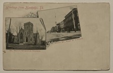 Kankakee IL Illinois St Paul's Church Court St Street Early 1900s Postcard picture