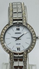 Seiko Womens Watch 25mm  MOP White Dial Excellent Condition Crystals V115-0AR0 picture