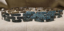 Handmade , Navajo turquoise silver belt .. turquoise Inlay STUNNING BELT . 34 in picture