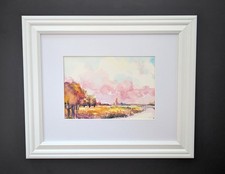 original watercolor autumn landscape OOAK picture