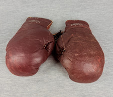 Vintage 1948 Dodger PRO14 US Military Boxing Gloves Oxblood Leather Lace Up USA picture