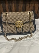 Gucci GG Marmont Flap Bag Diagonal Quilted GG Canvas with Leather picture