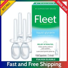 4 Pack Fleet Liquid Glycerin Suppositories  - 7.5mL Constipation Relief Laxative picture