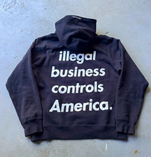 Supreme illegal business controls America Black Hoodie Large picture