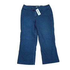 NWT Chicos Women's 0/4-6 Platinum Polka Dot Denim Jeans Relaxed Fit Blue C0747 picture