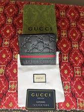 Gucci Men's Black Guccissima Leather Web Bifold Wallet picture