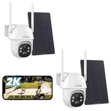 2PCS ieGeek Outdoor 4G LTE Solar Security Camera CCTV SD&SIM Card，NO Need WiFi picture