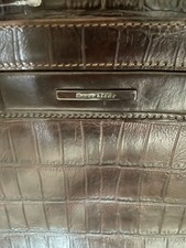 NWT Gianni Conti Croc Leather Briefcase Italy $798 picture