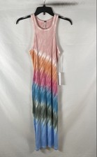 Young Fabulous & Broke Women's Multicolor Tie Dye Ribbed Midi Tank Dress M NWT picture