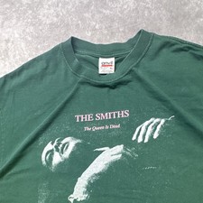 2000s The Smiths The Queen Is Dead Graphic Tee XL, Anvil Green and Pink Graphic picture