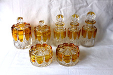 Antique Val St Lambert Valembert 7 piece crystal  vanity set 1920-1930 picture