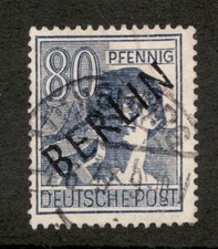 1948 Germany Berlin Sc# 9N15 - 80pf - Used postage stamp w/ CDS cancel. Cv$19.50 picture
