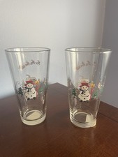 Pfaltzgraff Snow Village 20 oz Pub Glass Set of 2 Brand New Discontinued Rare picture