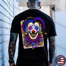 POKER JOKER Evil Smile Joker Print Men's T-Shirt picture