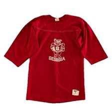 Vintage Georgia State Bulldogs Men Shirt S Red 70s Collegiate Pacific Football picture