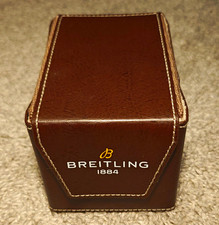 Breitling 1884 Brown/Beige Leather Watch Case Box Collapsible Missing Pillow picture