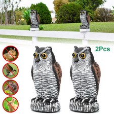 2PCS Owl Decoy Statue Protect Garden Scare Birds Away Pigeon Repellent Scarecrow picture