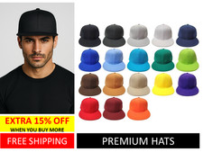 Original Plain Fitted Caps Flat Bill/Brim Hip Hop Hats  Solid Colors [ HATCO ] picture