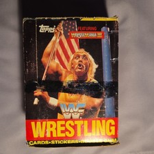 1987 Topps WWF WrestleMania III Wax Box 36 Factory Sealed Wax Packs Hulk Hogan picture