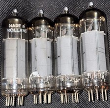 6BQ5/EL84 1958 Sittard Plant Amperex rX3 X8F/X8K Matched Quad Tubes Holland Used picture