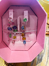 Swarovski Gema Multicolour Crystal Dangle/Drop Earrings Rhodium Plated NEW picture