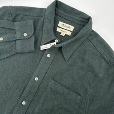 Madewell Button Down Shirt Mens M Green Perfect Fit Flannel Long Sleeve NB428 picture