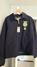 Vintage NWT Carhartt Detroit Jacket USA Made Blanket Lined FFA Mens XL Blue picture