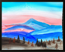 Rutenberg Original 11x14 Impressionist Mountain Landscape Sunset Painting PAPER picture