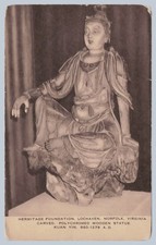 Kuan Yin 960-1279 AD Chinese Wooden Statue Norfolk VA Vintage 1930s Postcard-567 picture