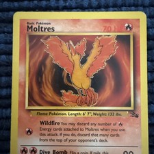 NM/LP+ 1999 WOTC Old Vintage Pokemon, Moltres (12) Fossil (listing 3) picture