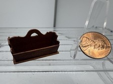 Vtg IGMA Artisan Nicole Walton Marble Signed Wooden OOAK dollhouse caddy 1:12 picture