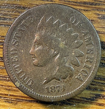 1873 Closed 3 Indian Cent Nice Original Good CHRC picture