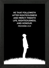 Proverbs 21 21 Framed Wall Art Poster Canvas Print Picture picture