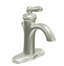 MOEN 6600BN Brantford Single-Hole High-Arc Bathroom Faucet in Brushed Nickel picture