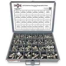 A2-70 Metric Stainless Steel Hex Flange Screws Bolts Nuts Assortment Kit - 343 P picture