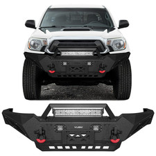 Off-Road Steel Front Bumper w/LED Lights D-Rings Fits 2005-2015 Toyota Tacoma picture