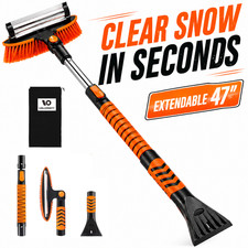 3-in-1 Snow Brush Ice Scraper Extendable 47