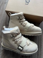 NIB UGG WOMEN'S DUNE MINI SHEARLING BOOT in Biscotti Winter Suede B Grade sz 8 picture