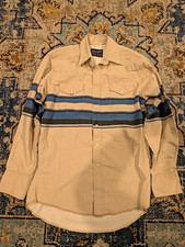 Wrangler Men's M Western Snap Button-Up Shirt Long Sleeve Striped Pockets picture