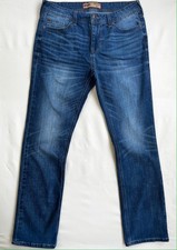 Seven7 Men’s Straight Fit Jeans Size 34X 34 Medium Wash Distress picture