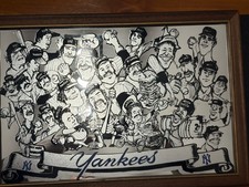 Vintage 1978 NY Yankees Caricature Mirror Reflection Designs MLB Sign Vtg picture
