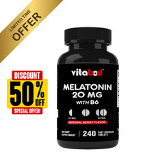Melatonin 20mg High Potency Natural Sleep Aid Berry Flavor 240 Fast Dissolve TAB picture