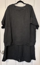 Women’s Unbranded Knit Travel Leisure Set Size 2X Black Poly Blend NEW picture