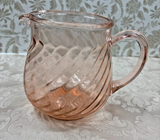 Vintage Pink Glass Pitcher - 6