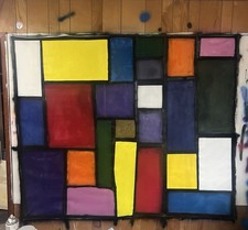 Huge 7x6 FT Mondrian Style Geometric Abstract Painting Large Wall Art Bauhaus picture