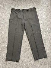NEW Haggar Dress Pants Mens Size 42x30 Gray Brown Cool 18 Classic Fit Quick Dry picture