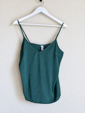 Stars Above Teal Green Satin V-Neck Camisole Tank Top Women’s Small S picture