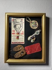 Vintage Native American Miniature Seed Bead Souvenir Shadowbox picture