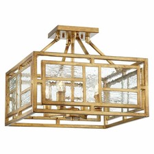 METROPOLITAN EDGEMONT PARK 4 LIGHT SEMI FLUSH MOUNT N6475-293 GOLD LEAF picture